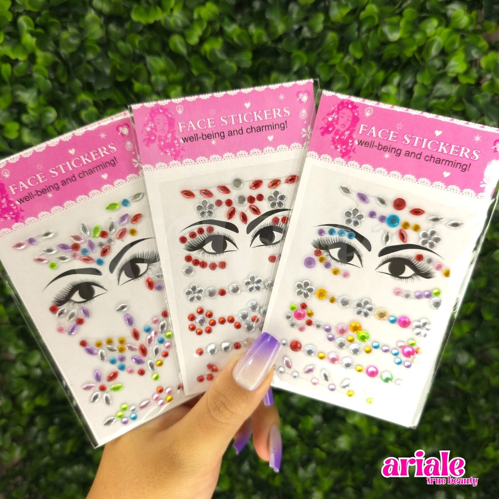 Stickers Para El Rostro De Colores