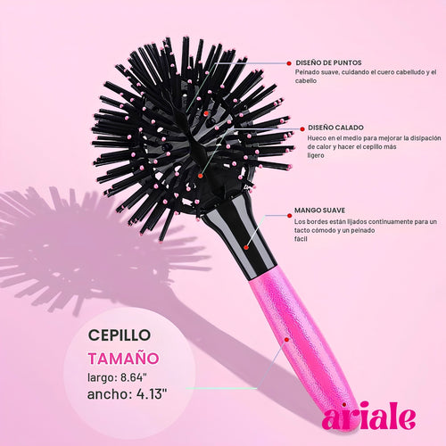 Cepillo 360° Grados Para Cabellos Rizados