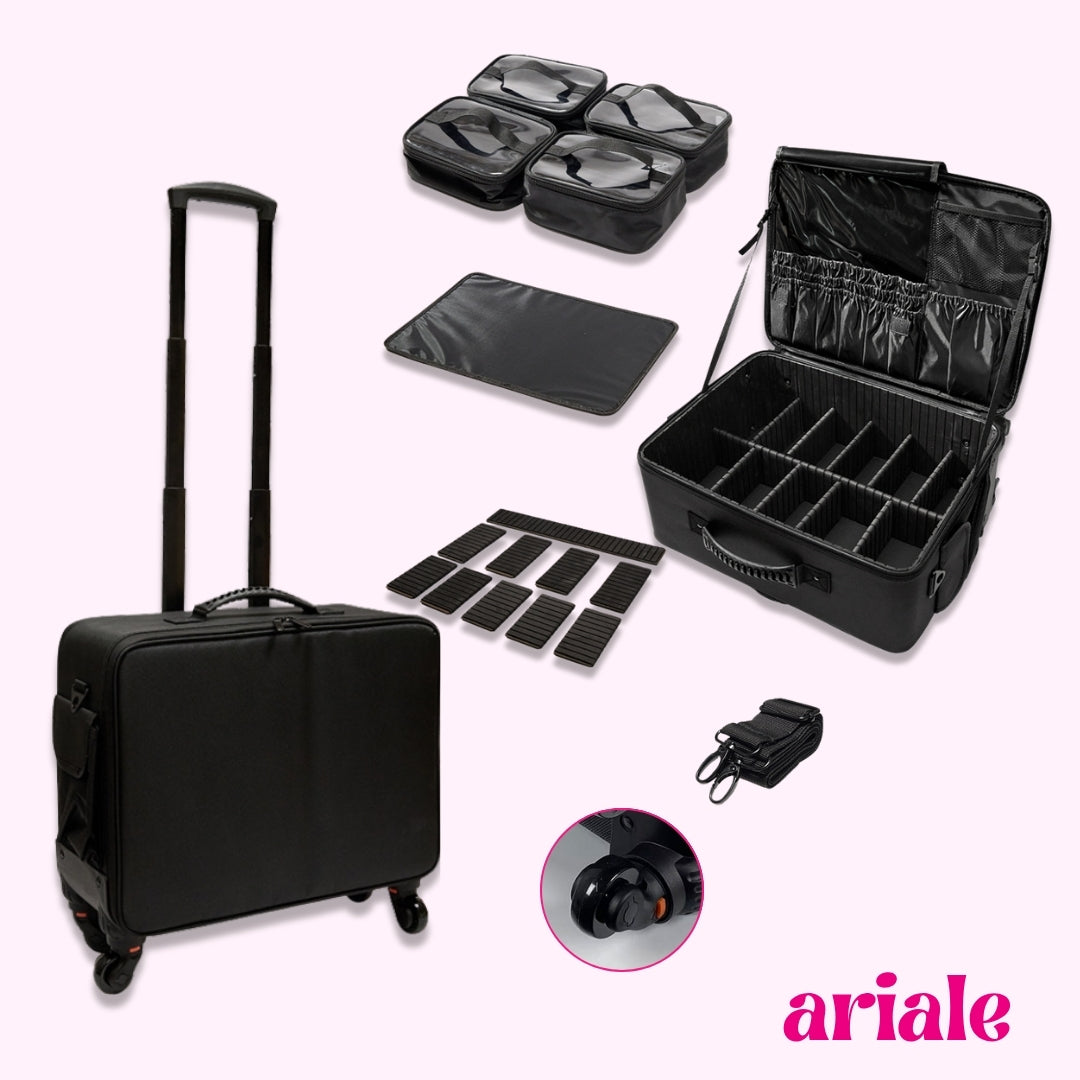 Maleta Makeup XXL Con Ruedas Y Estuches