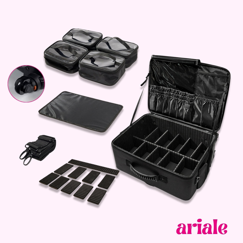 Maleta Makeup XXL Con Ruedas Y Estuches