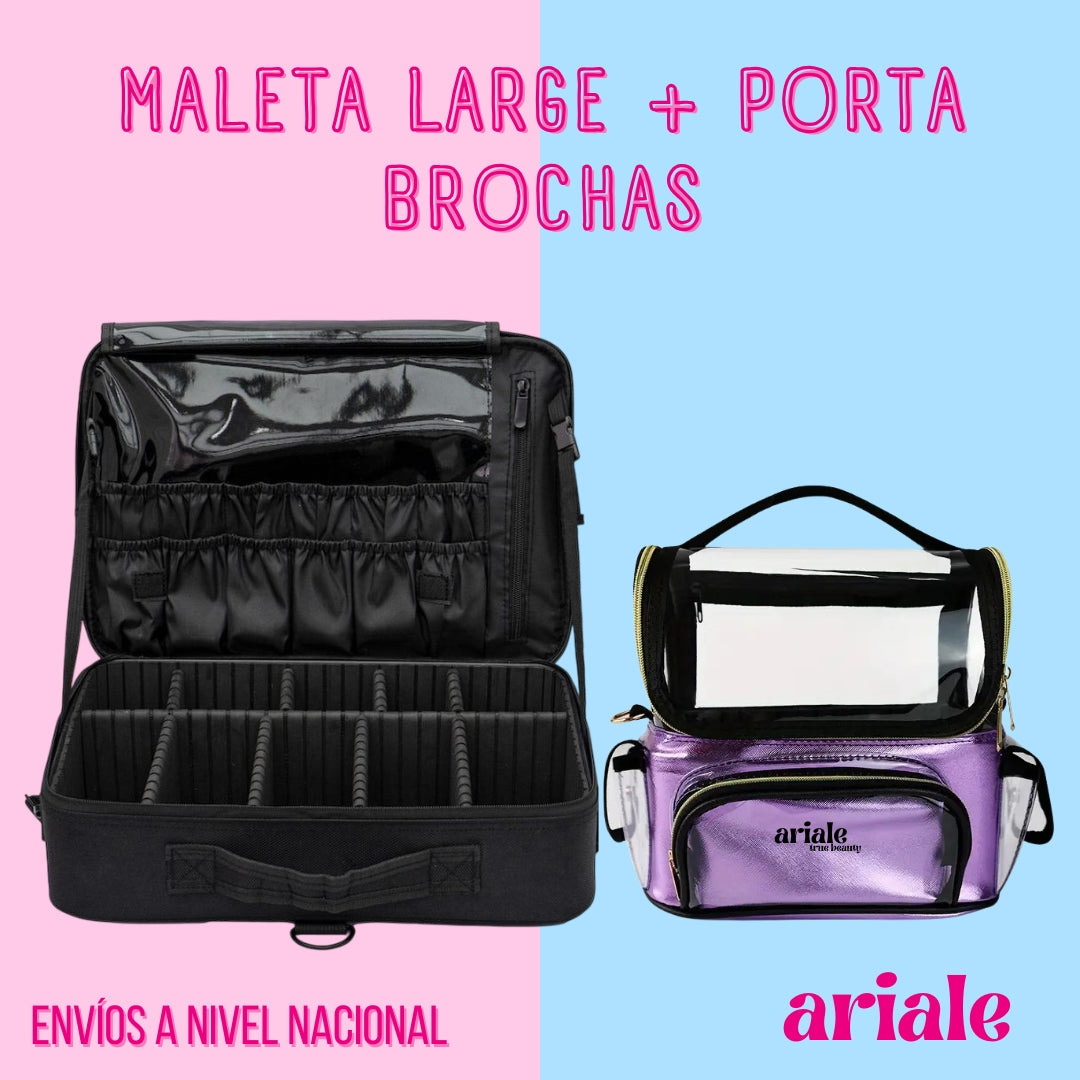 Maleta Makeup Large + Porta Brochas Multiusos