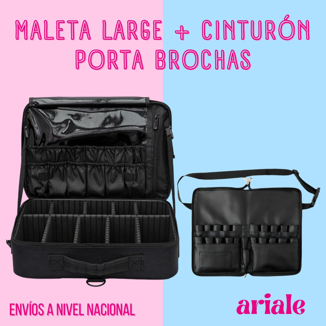 Maleta Makeup Large + Cinturón Porta Brochas con Cierre