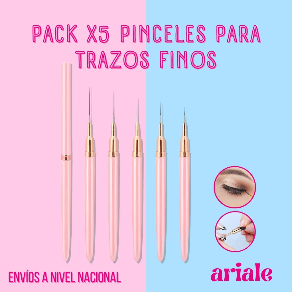 Pinceles Para Trazos Finos x 5pcs