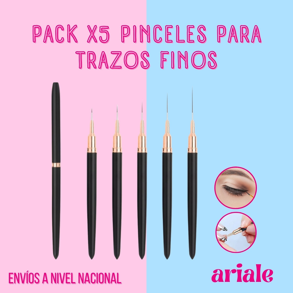 Pinceles Para Trazos Finos x 5pcs