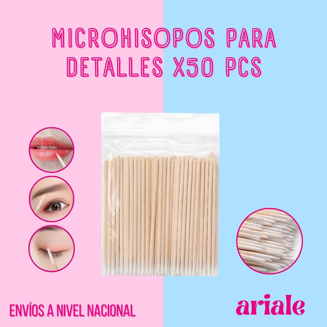 Micro Hisopos Para Detalles x 50 pcs